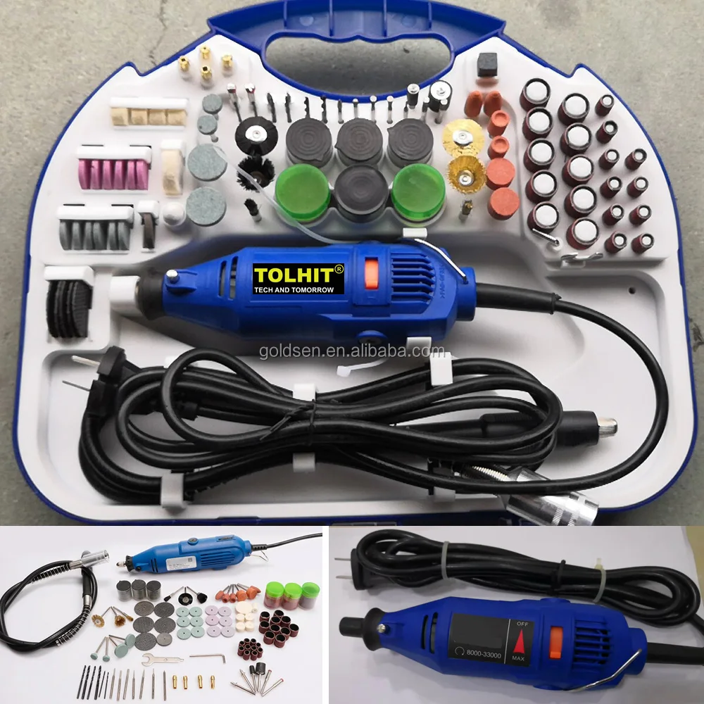 CottonKing 124-Piece Rotary Tool Kit – 110V, 170W, Variable Speed 8K-35K RPM