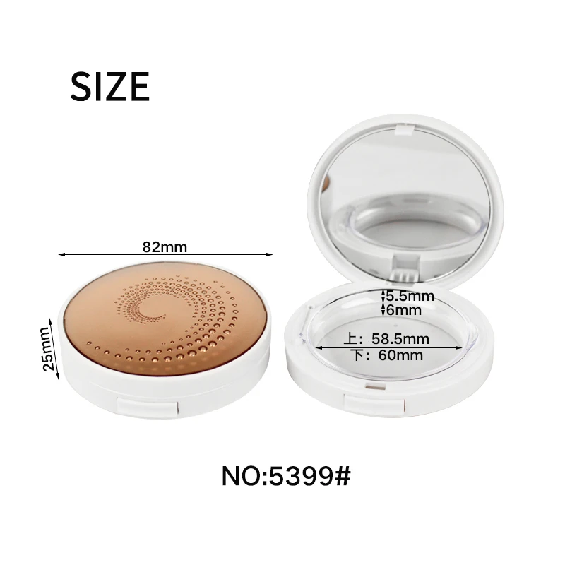 Jinze Round Shape 3D Print Top Cosmetic Powder Container Compact Powder case