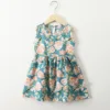 T-w7 oil painting blue peony dress