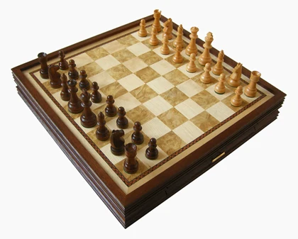 Luxury Peruvian Walnut Wooden Chess Game Set  With 32 Chessmen Pieces DGT Chess Board