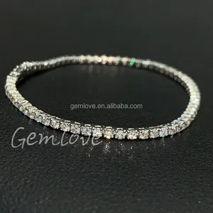 Lab Grown Diamond Tennis Bracelet 18K White Gold, 2mm/3mm CVD Diamond Bracelet for Men & Women, Fancy Shape Lab Diamond Jewelry