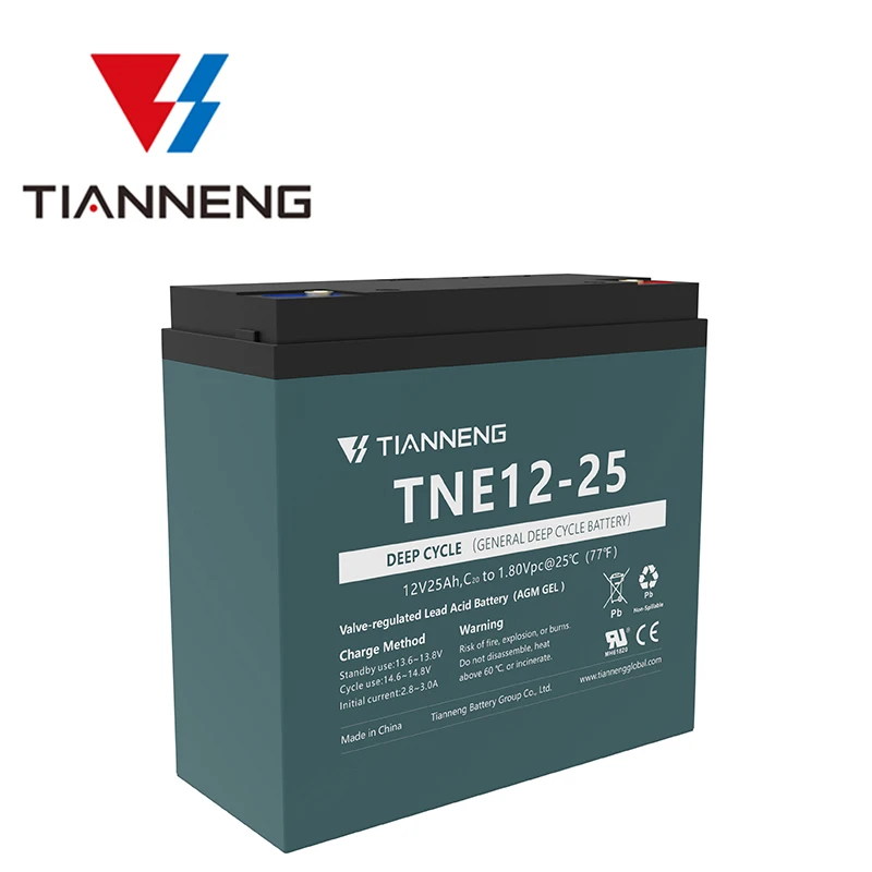 天能TNE 12-25汎用ディープサイクル12V 25Ah電動自転車用鉛蓄電池 