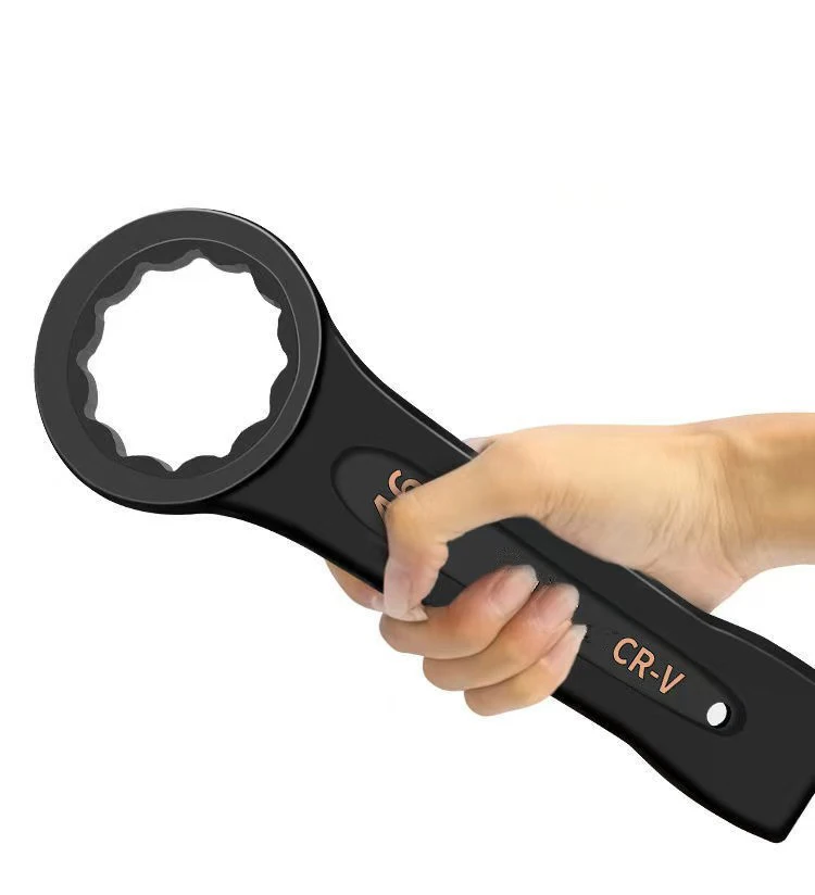 TEBAK Hardware Tools Straight Handle Single-end Box Wrench Auto Repair Multi-function Manual Wrench Heavy Percussion Wrench