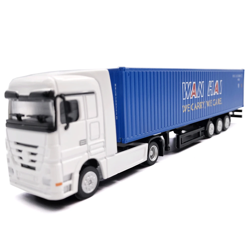 【A】19cm WANHAI SHIPPING mini container truck model 1:87 container truck model gifts O.A.S ship model