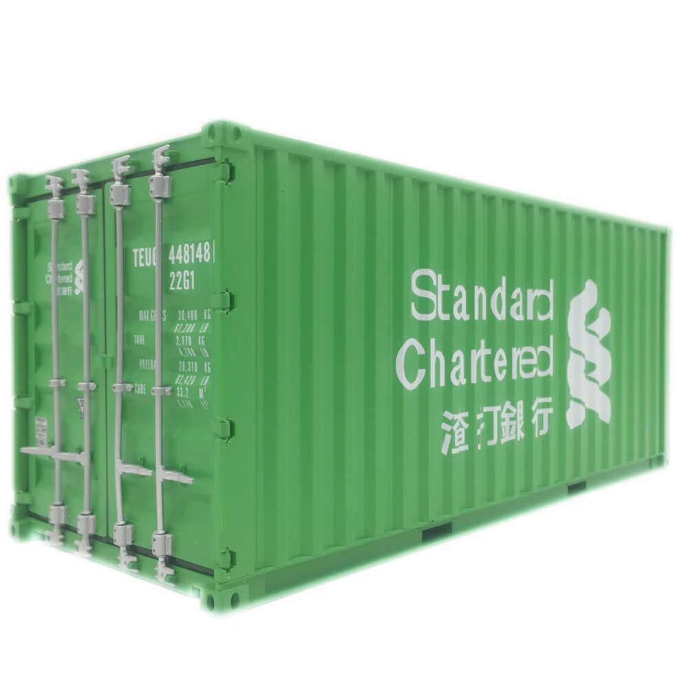 X 30cm 1:20 Standard Chartered Bank Green 20GP Custom container miniature O.A.S ship model