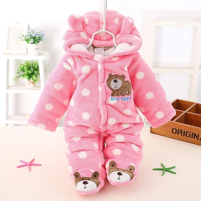 Barboteuse A Pois En Molleton De Corail Pour Bebe Ours Animal Pour Nouveau Ne Combinaison A Capuche Vetements Pour Enfants Filles Et Garcons Mignon Automne Et Hiver Buy Corail Polaire A Pois Barboteuses Nouveau Ne Bebe Epaissir Combinaisons Forme Animale