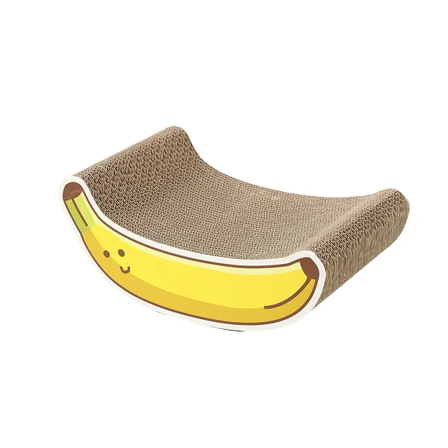 Amaz Best Seller Fruit Cartoon Shaped Corrugated Cat Scratching Board Durable Cat Toy