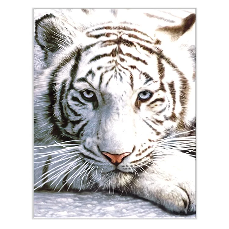 クロスステッチ刺繍キットDIY手仕事面白いホワイトタイガー動物