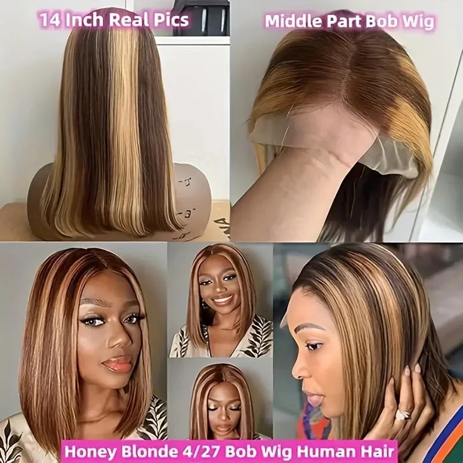 Bob Wigs Human Hair 13X4 Lace Straight Brazilian Wigs 100% Human Hair Quality_voghion.com
