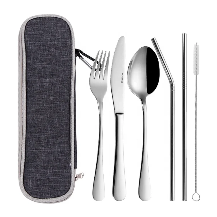 Camping Travel Cutlery Set with Foldable Stainless Steel Fork and Spoon  Tableware - China Cutlery and Spoon price