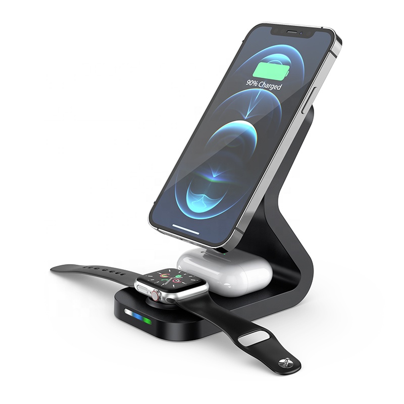 New Arrival 15w 3 in 1 Wireless Charger Magnetic Fast Charge Stand 3-in-1 Wireless Charging Dock Station for Magsafe for iPhone