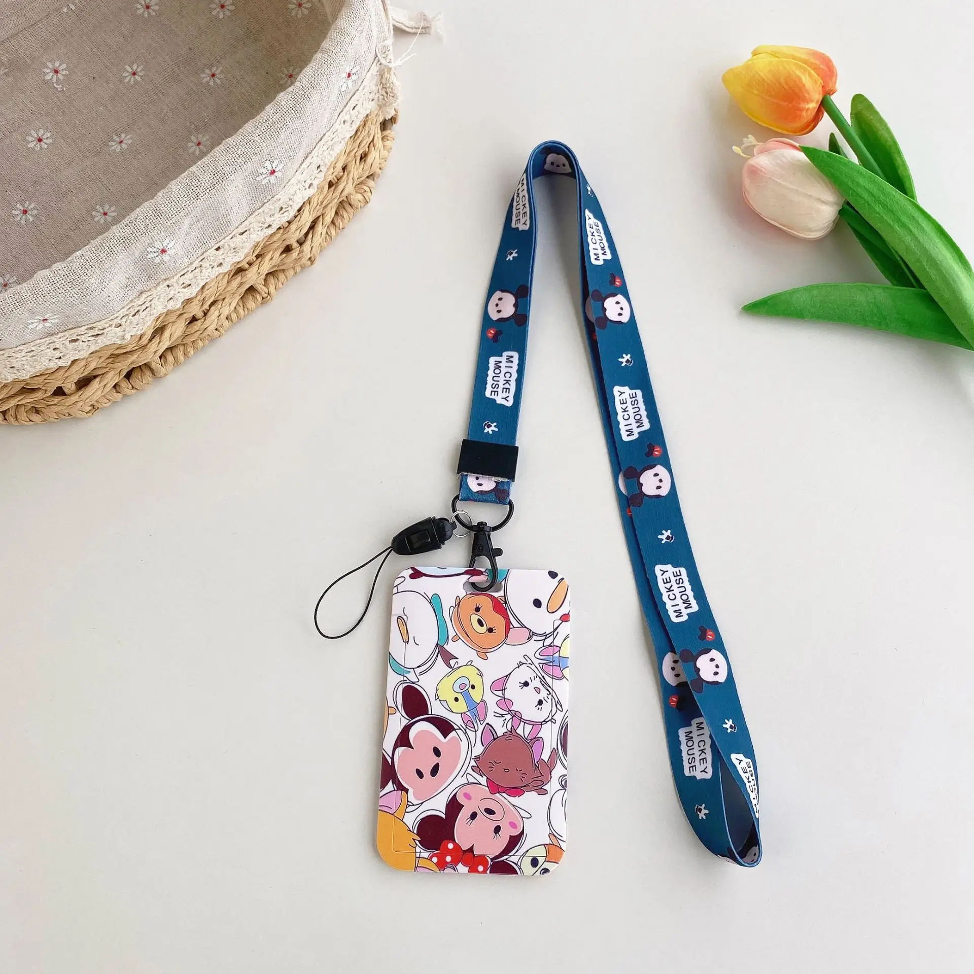 Straw ID card holder for lanyards