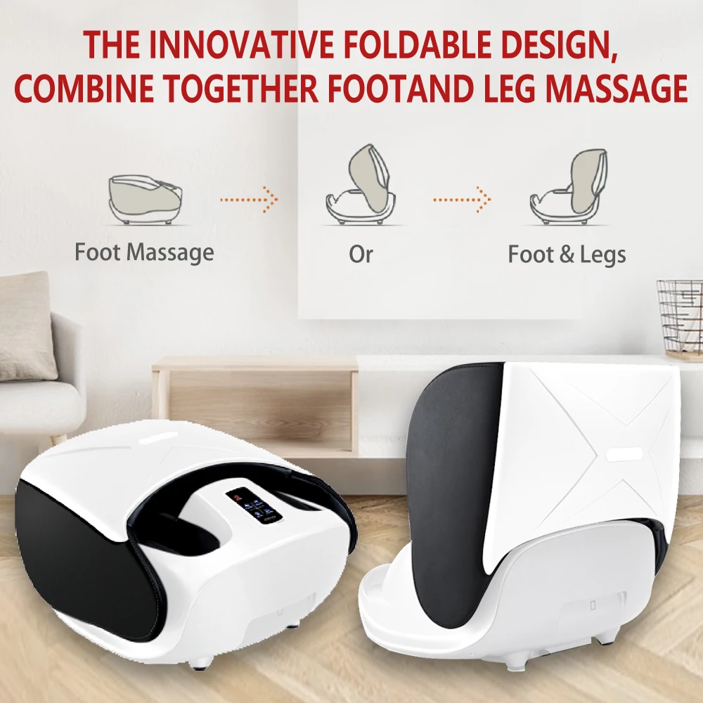 Electric Wireless Air Compression Heating Vibration Massage Leg Foot Calf Knee Massage Foot Massager Machine