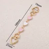 Chaîne d'extension en forme de coeur rose et blanche (env.27*180mm)
