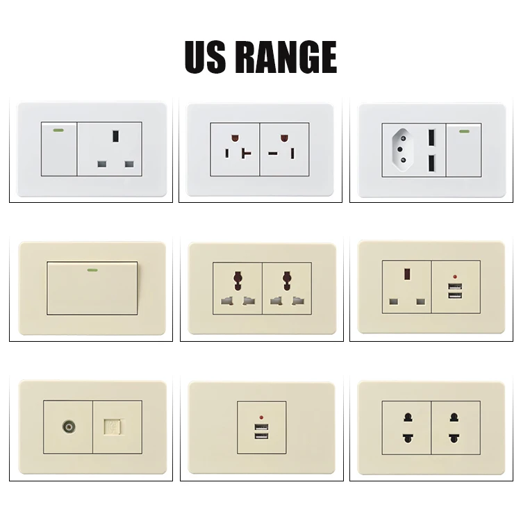 VNX Touch Panel Switch Smart Light Switch Beige Panel Push Button Wall Interruptor 1/2/3 Gang Light Switch US Standard Home Use