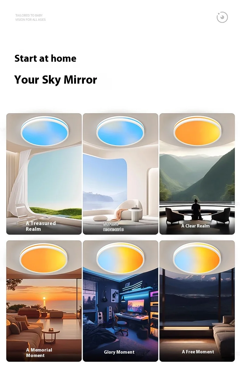 Sky mirror ceiling panel light