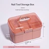 Double layer manicure storage box blue-06