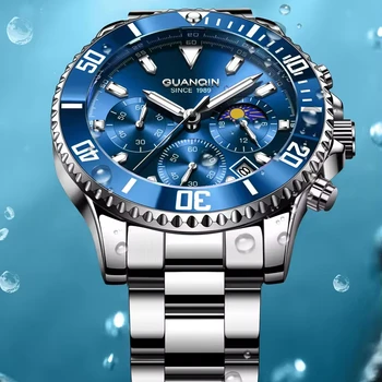 2024 GuanQin New Fashion Men Watch Waterproof Luminous Date Sports Watches Luxury Quartz Man Wristwatch Luxury Male Clock