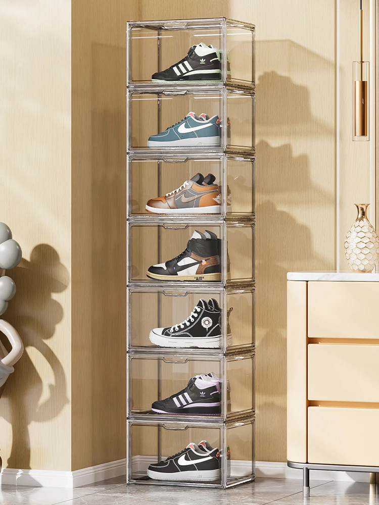 Wholesale Transparent Plastic Stackable Shoe Storage Boxes Drop Front ...
