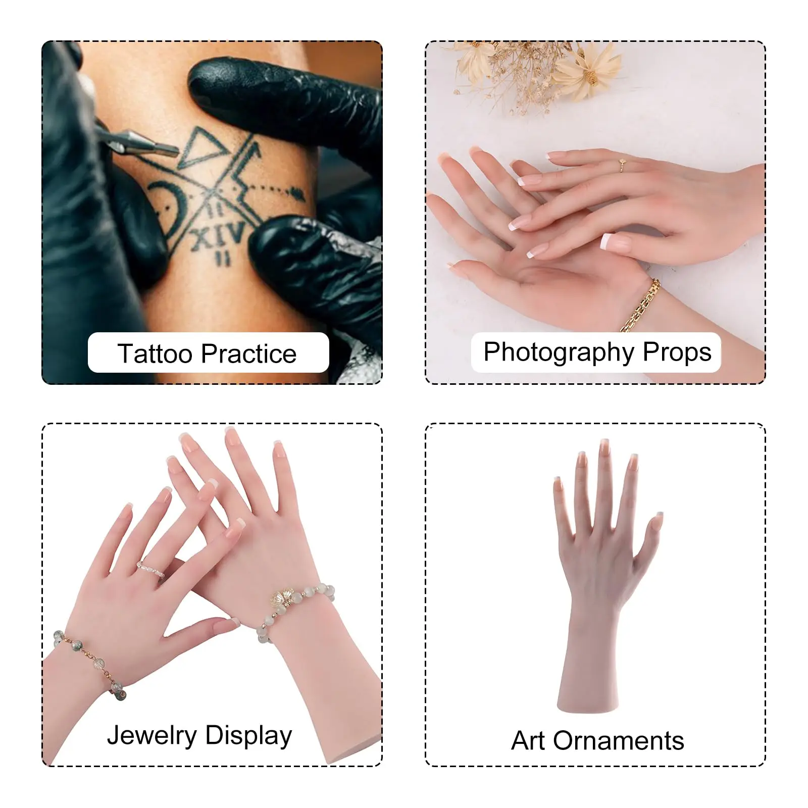 Realistic Silicone PVC Female Hand Practice Model Hand for Showing Jewelry Halloween Props Photography Props Breast Form