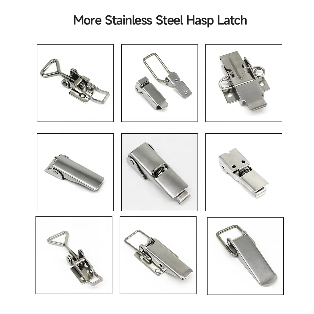 Custom SS304 Flexible Spring Loaded Draw Toggle Latch Industrial Buckle Lock Catch Clamp Hasp OEM/ODM