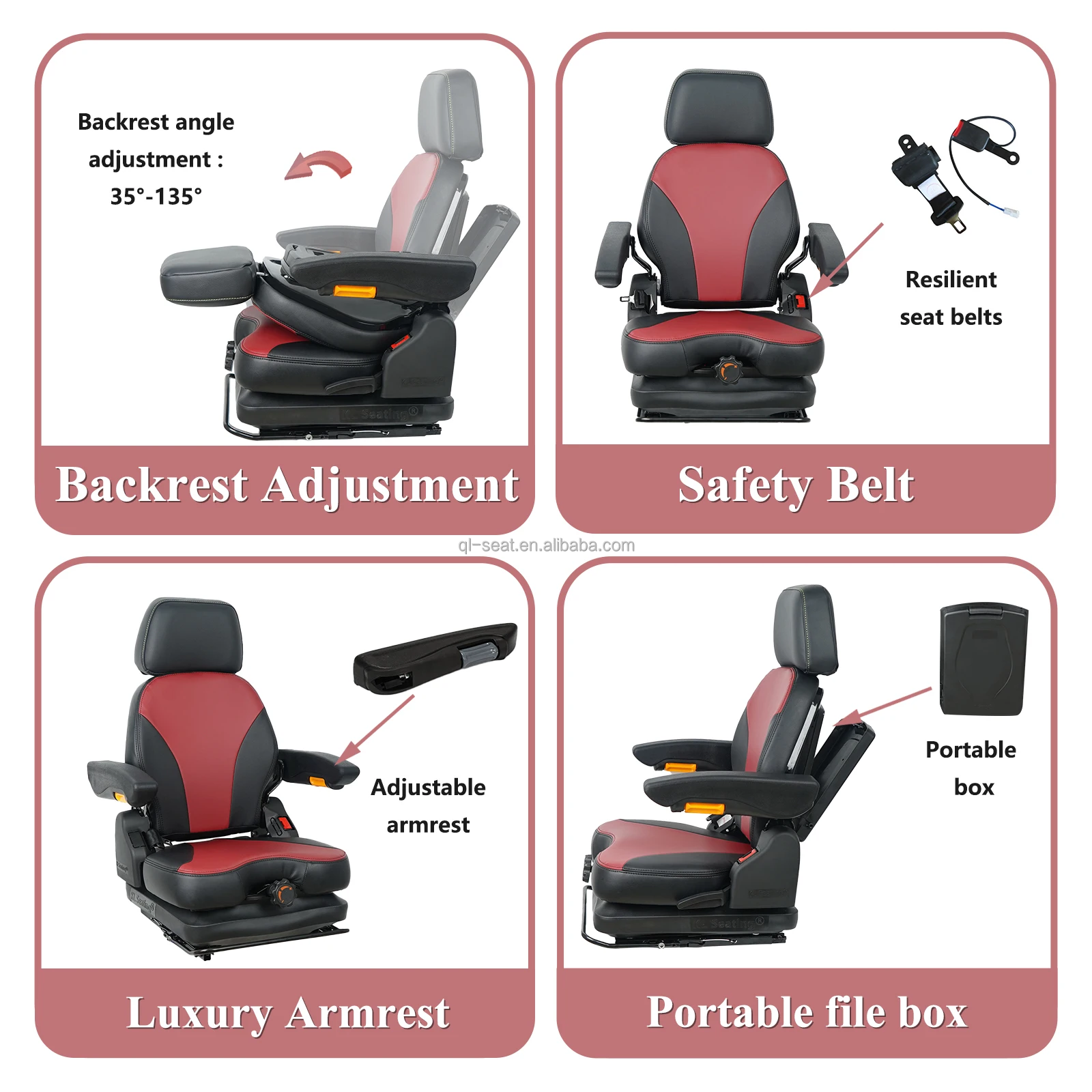 Universal Tractor Seat Suspension Fold Down Forklift Seat For Tractor