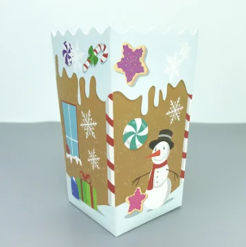 Custom disposable printed popcorn paper packaging box for cinema