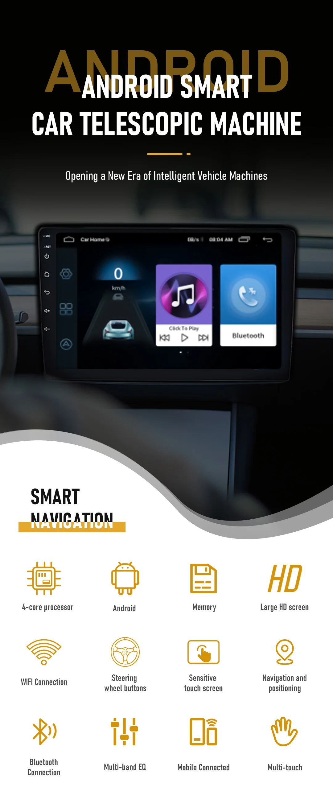 7 Inch 9 Inch 10 Inch Touch Screen Android Car Radio Universal 1 Din ...