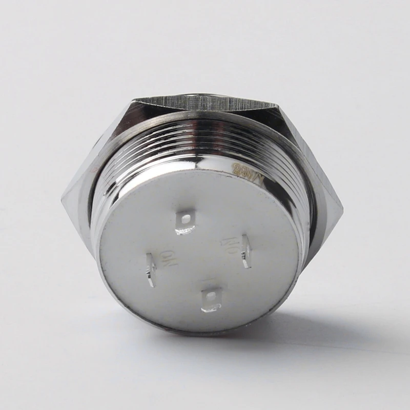 Промышленный 22 мм кнопочный 1NO кольцо 12 вольт Мгновенный 4 Терминал подсветкой металлический выключатель питания