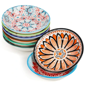 Wholesale Custom 1 Pcs Round Porcelain Sauce Dipping Bowl Set 10cm / 4 Inches Mini Serving Saucer Bowls for Snacks & Condiments