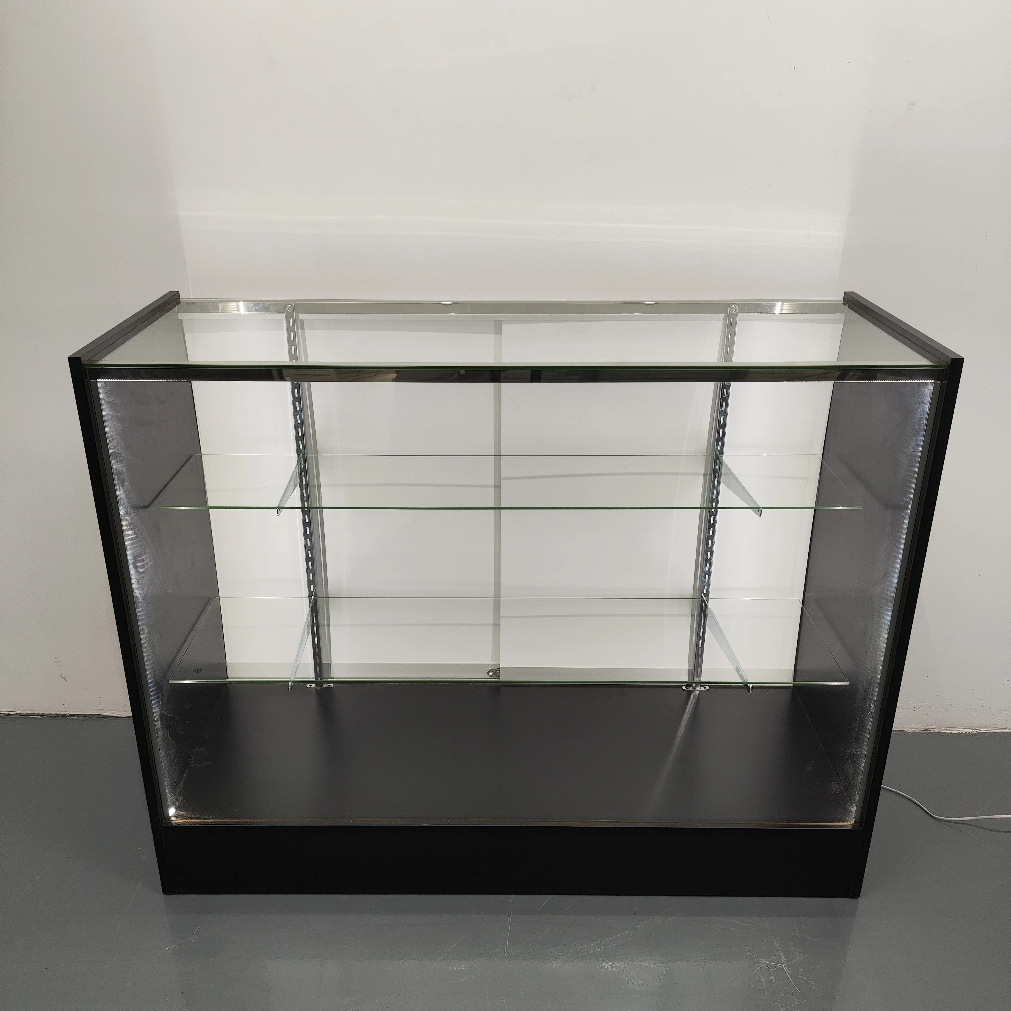Custom 48 Inch LED Glass Showcase Vitrine Heavy Duty Glass Cabinet for Smoke Shops