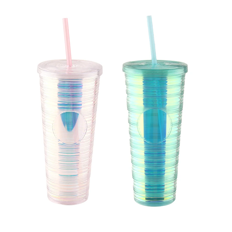 Reusable Portable Customized Logo Plastic Tumbler Cups BPA Free 24oz Double Wall Tumbler With insert