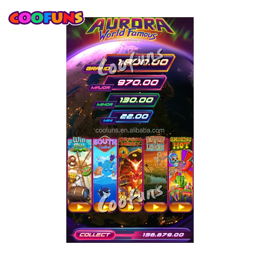 COOFUNS Multi Video Games Vertical Skill Game AURORA 1234 LINK