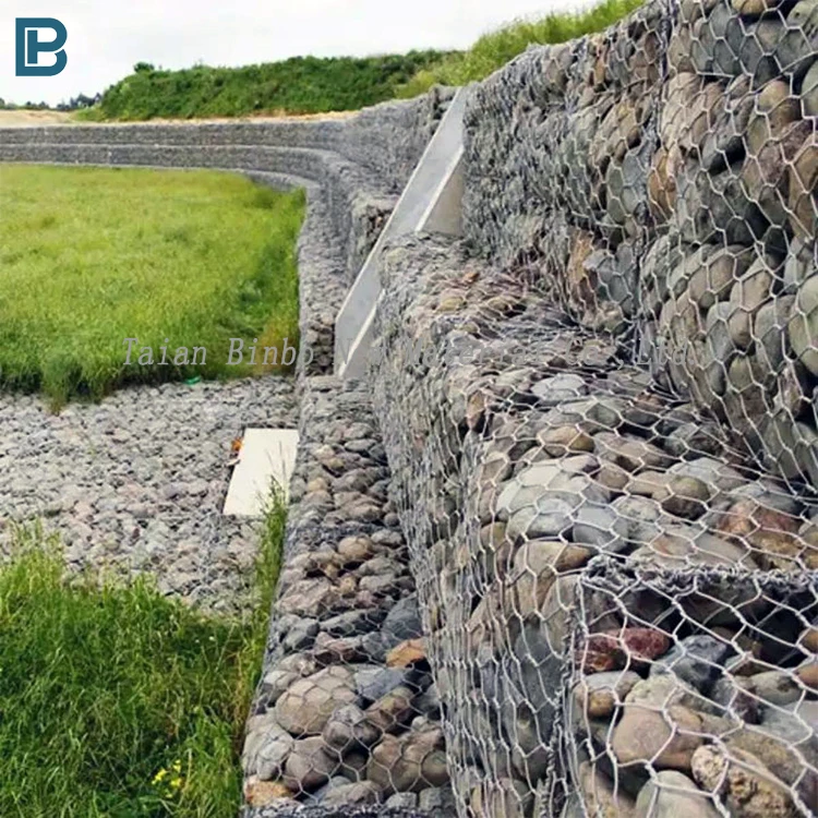 Stone cage wall/5x1x1m gaviones price/galvanized gabion box size manufacture