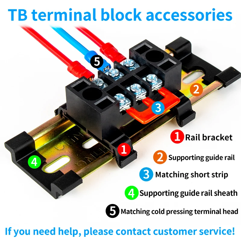 TB Series Black Double Row Fixed Fence Screw Terminal 2506 Terminal Brass Conductor 25A 6P 600V Terminal Block