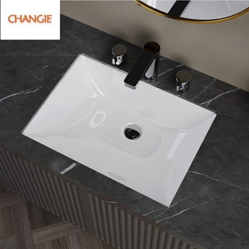 Standard Height Many Sizes White Ceramic Under Mount Wash Basin for Bathroom Vanity Top