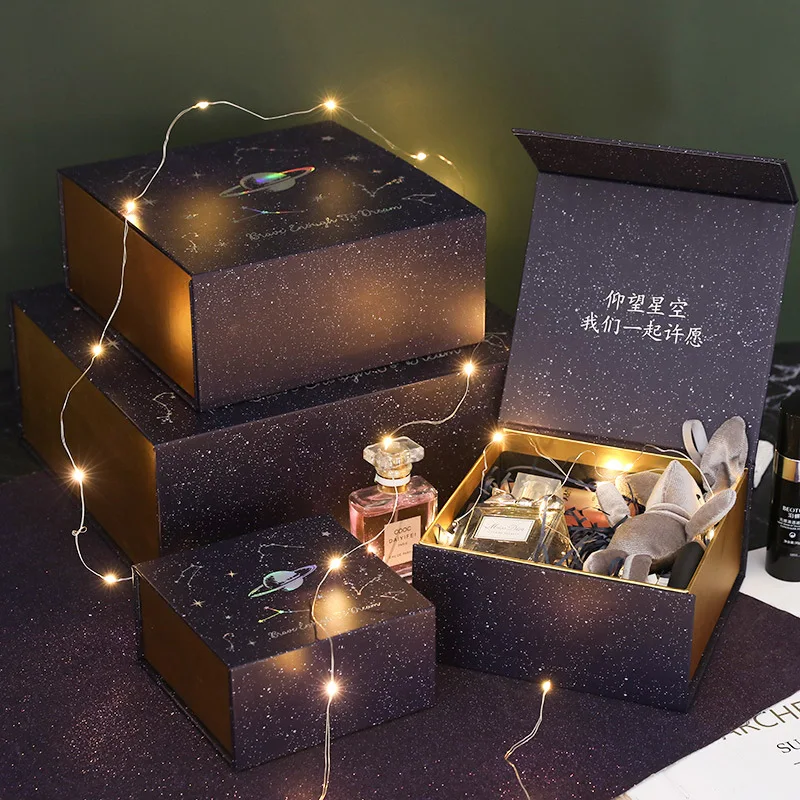 Personalized Gift Boxes | Lipack Foldable Cardboard Paper Gift Cosmetic Skincare Packaging Box Decorative Ribbon Gift Boxes With Magnetic Lid