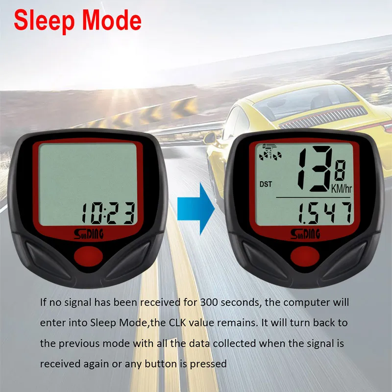 Велосипедный Проводной Водонепроницаемый одометр Sunding, велосипедный измеритель скорости, датчик миль/ч, для улицы и помещений, защита от дождя
