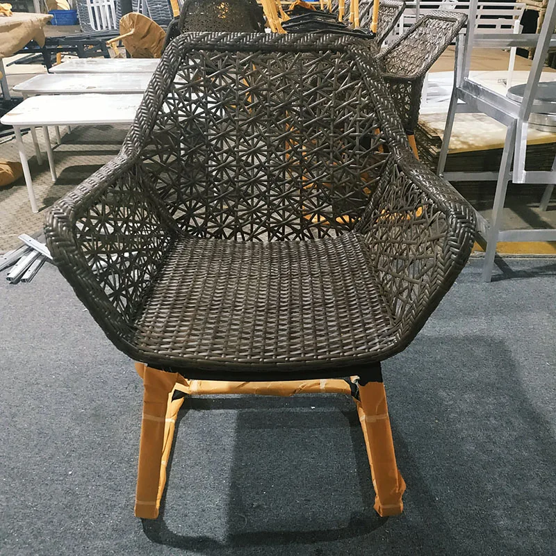 Flower Weaving Plastic Outdoor Synthetic Rattan Chair