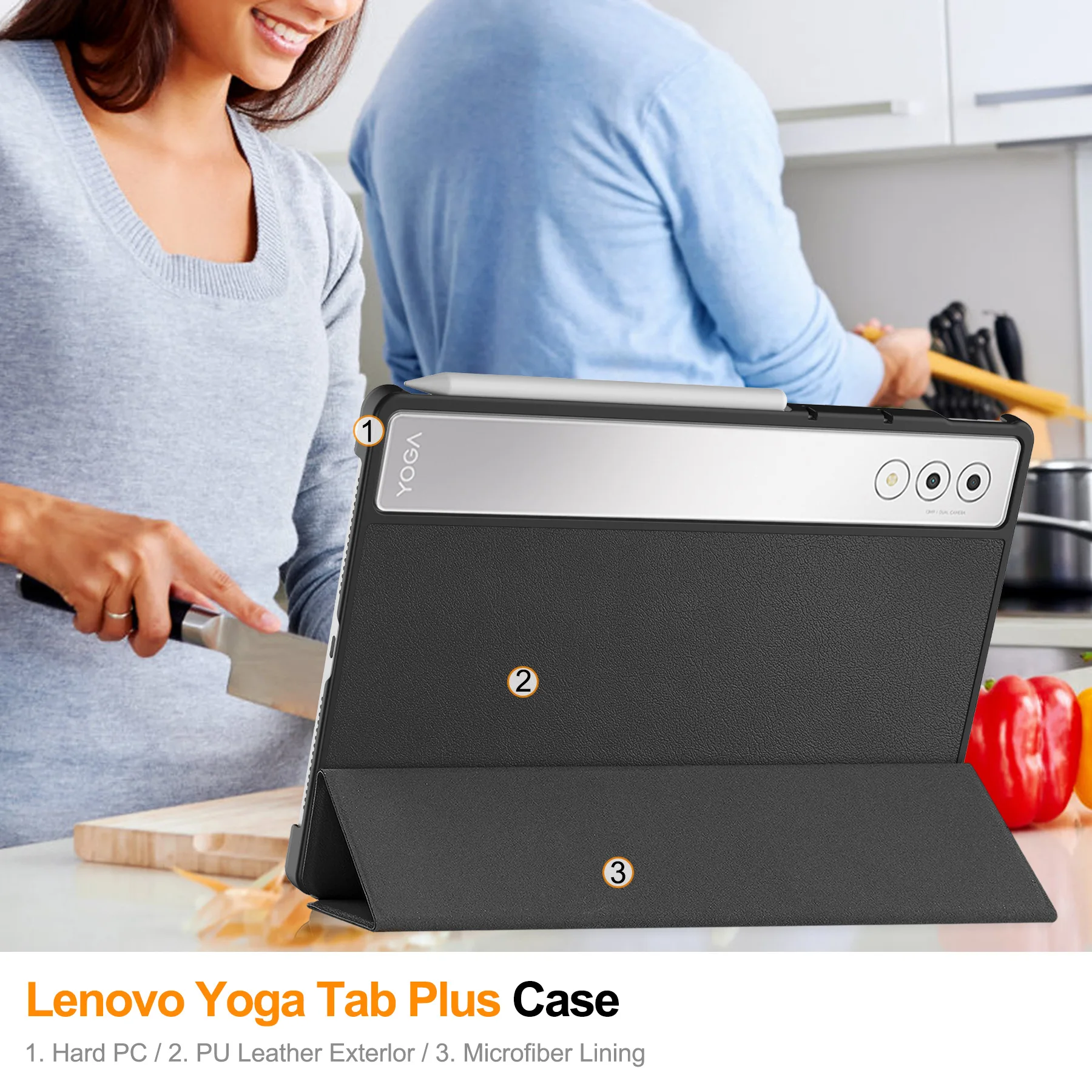 Magnetic Tablet Case for Lenovo Yoga Tab Plus 12.7