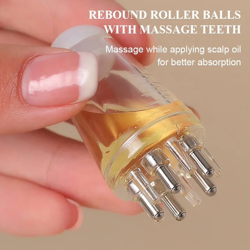 Mini Liquid Dispensing Scalp Applicator Comb Hair Oil Applicator Bottle Roller Massager Hair Oil Applicator for Scalp