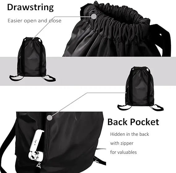 Custom Sport Style Drawstring Backpack Luxury Open PP Cotton Canvas Lining Padded Shoulder Strap Waterproof for Outdoor Use