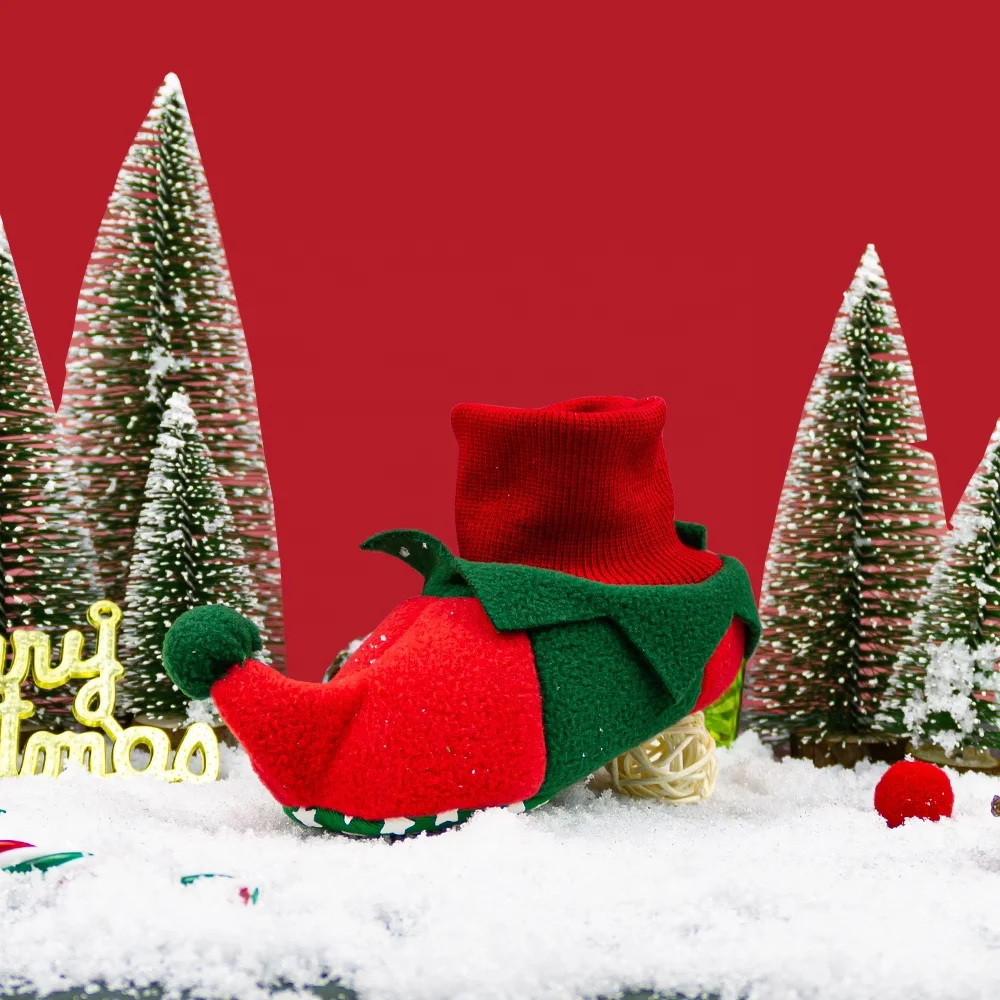 Новейшие Теплые детские носки для косплея на Рождество обувь с мягкой подошвой детские ботинки