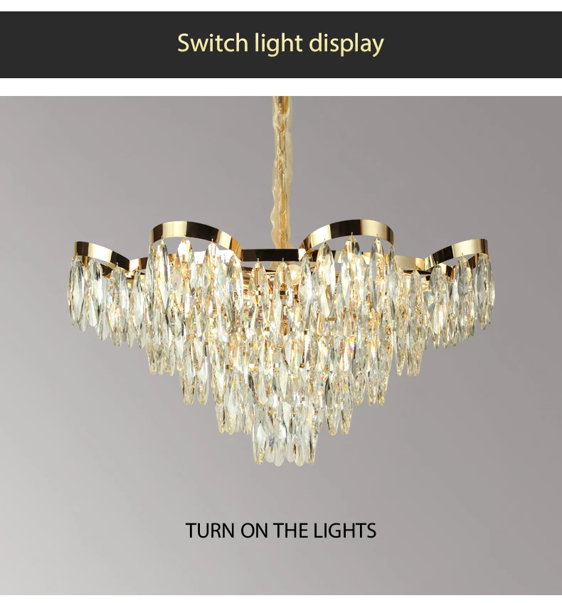 Modern Style Living Room Large Italian Gold Wedding Lampen Crystal ...