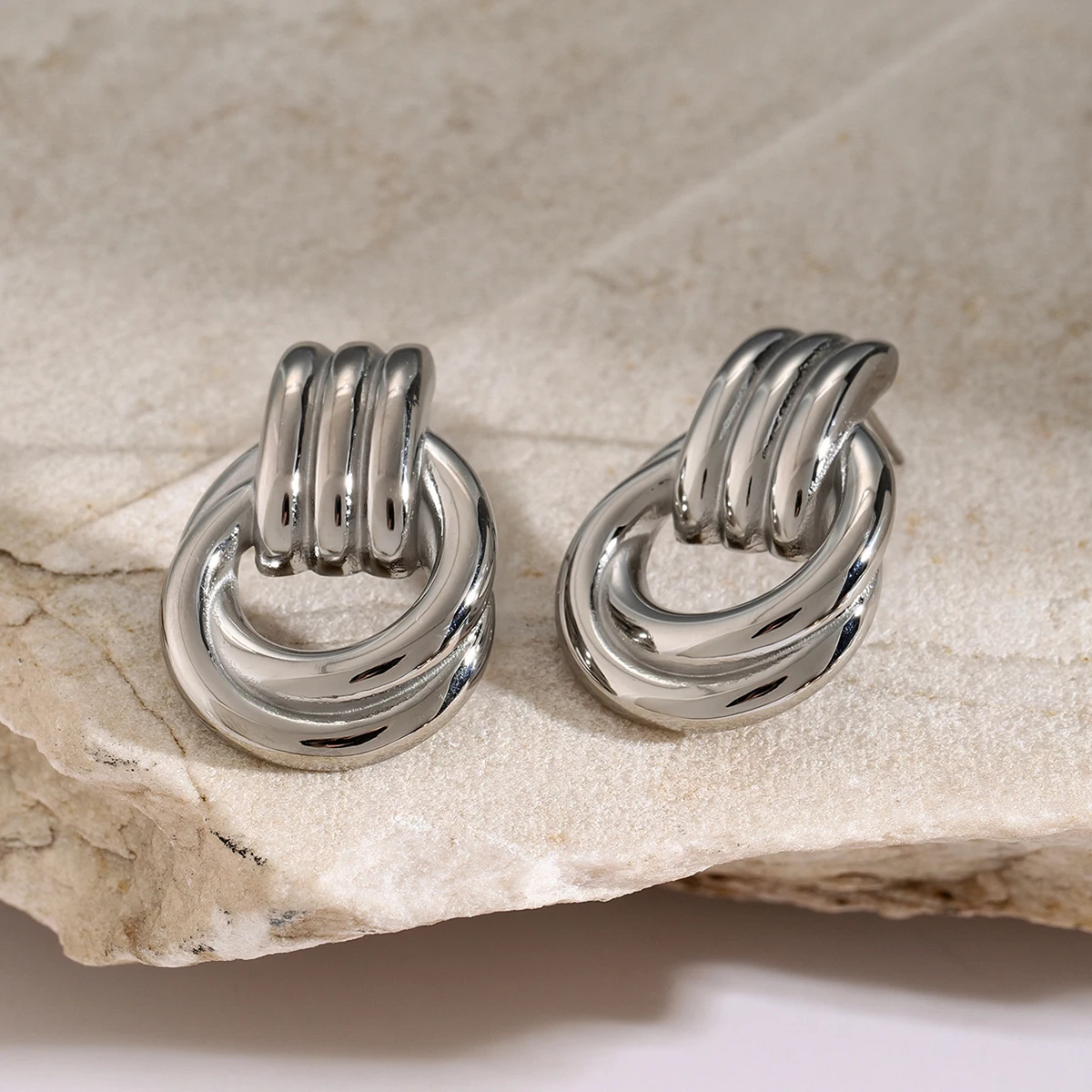 Waterproof 18k PVD Gold Stainless Steel Stud Earrings
