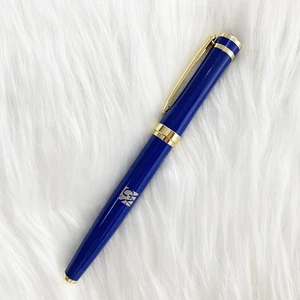 Luxury Gift Pen Set Business Gift Blue Metal Roller Pen with Custom logo Promotion Metal Ballpoint Pen Set with PU Leather Box