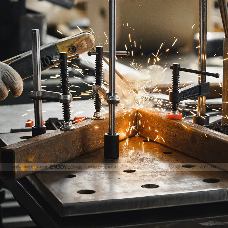 Factory Customized Handle Throat Adjustable Weld Welding Table Clamp