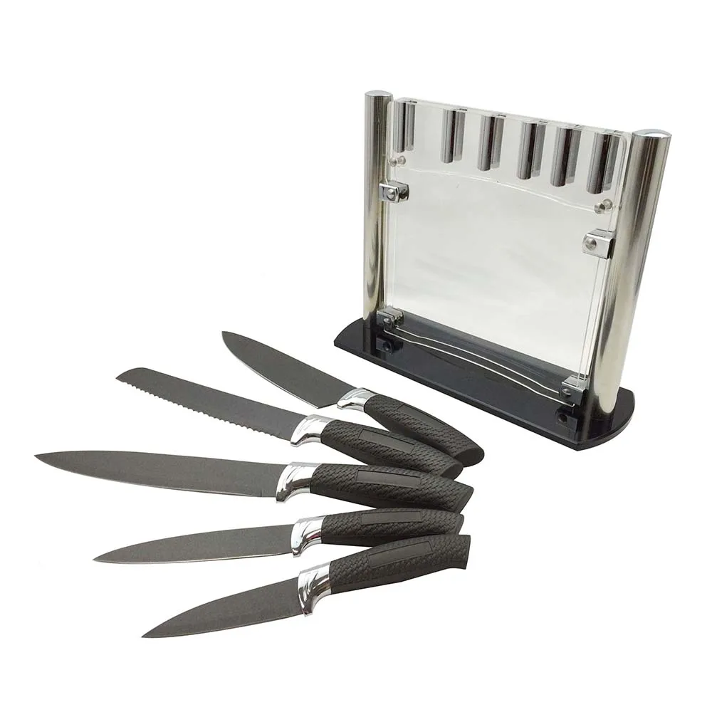PCS Colorful Kitchen Knife Set with Acrylic Knife Holder