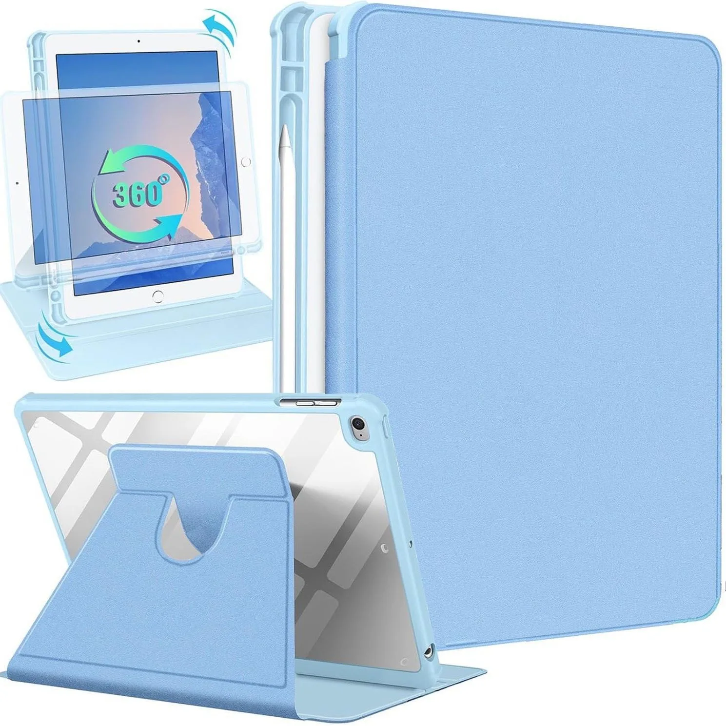 For ipad  10.9 inches PC+PU skin touch 360 Swivel flap case  soft case with pen slot protection case ALF-103 Laudtec