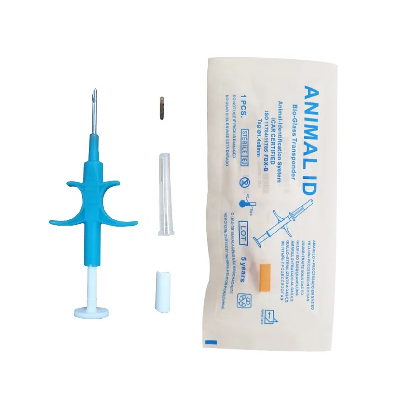 2 12x12 мм Икар ISO11784/785 FDX-B имплантации микрочип с шприц для идентификации